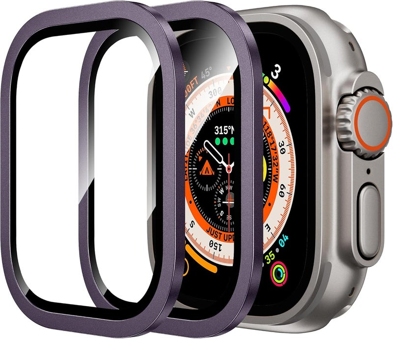 wsken for Apple Watch Ultra 3/Ultra 2/Ultra Screen Protector 49mm,9H Tempered Glass + Titanium Alloy Frame, [Keep Original] [Touch Sensitive] Lightweight Protective Glass Film for iwatch Ultra 3/2/1 - Image 1